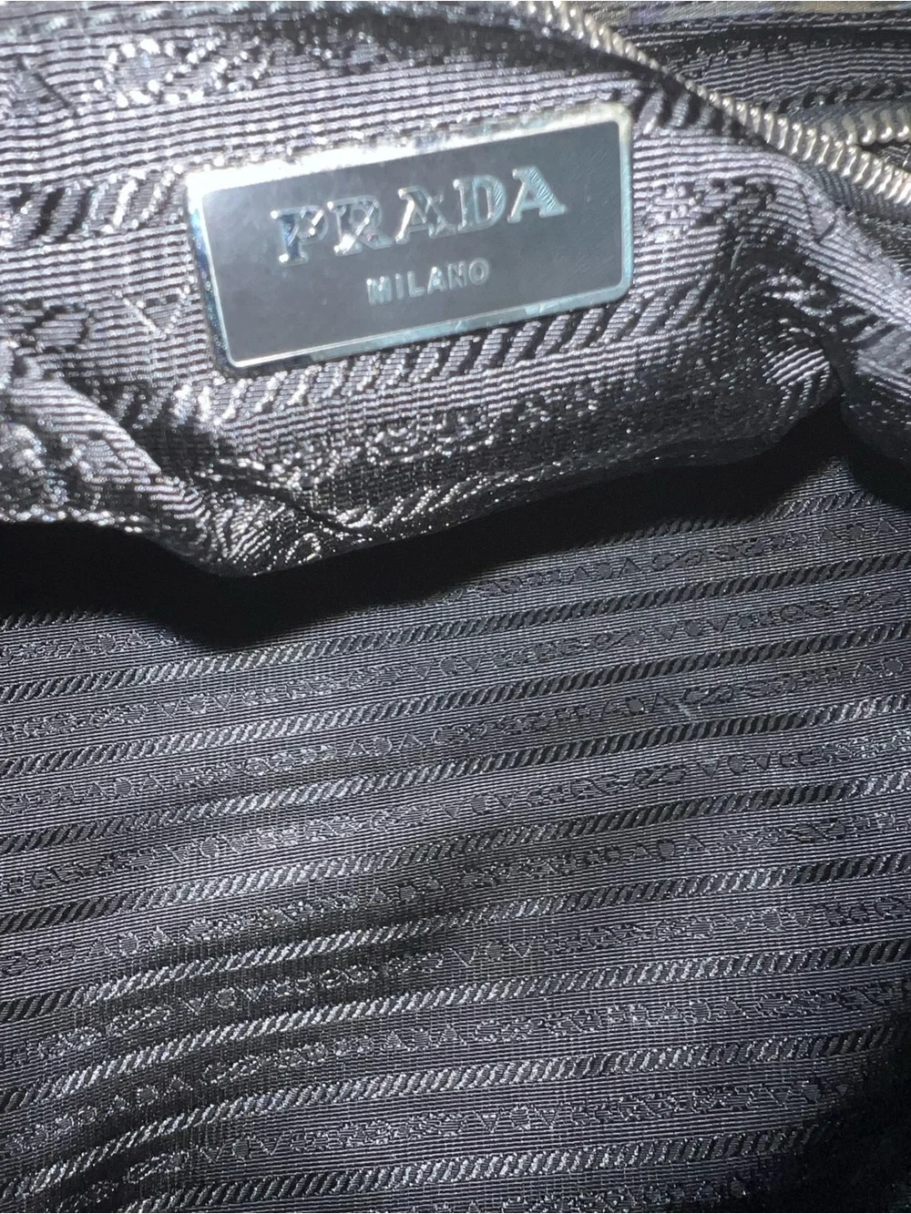 *Rare* Prada Black Blue Purple Plaid Nylon Canapa